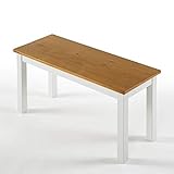 ZINUS Banco de madera Becky de 92 cm, Banco de comedor de madera maciza estilo casa de campo, Montaje sencillo