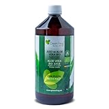Green Frog - Jugo de Aloe Vera (99,8%) con Pulpa - 1 Litro - 100% Ecológico - Rico en Vitaminas A, C, E y Grupo B - Aminoácidos Esenciales - Botella de PET - Libre de Aloínas