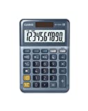Casio MS-100EM - Calculadora de escritorio con pantalla extra-grande de 10 dígitos, con energía solar / batería, con cálculo avanzado de porcentaje, conversión de moneda en euros, azul