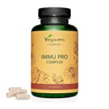 Suplemento Para Sistema Inmunitario* Vegavero | 100% Natural | Equinácea + Vitamina C + Jengibre + Vitamina D3 + Zinc + Selenio | 120 Cápsulas | Apto Para Veganos | Immu Pro Complex