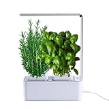 amzWOW Clizia Smart Garden Huerto de Interior, Sistema de Cultivo hidropónico para Cultivar Plantas y Semillas aromaticas - Jardinera de Interior de Hierbas con luz de Crecimiento LED (Blanco)