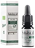 Aceite de Semilla de Cáñamo Premium Sin THC De Uso tópico 100% natural Vegano, sin gluten, sin lactosa 10 ml Hakuna Oil (5% (Vendido por Amazon))