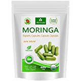 Cápsulas de Moringa 600 mg o Moringa Energy Tabs 950 mg - Oleifera, vegano, producto de calidad de MoriVeda (120 cápsulas)