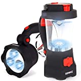 Duronic Hurricane Farol de Camping Eléctrico Linterna LED Recargable por Manivela y USB | 3 Funciones en 1 | hasta 5 Horas de iluminación | Señal de Emergencia Roja Intermitente hasta 30 Horas