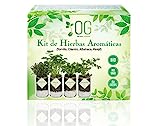 OG Kit Huerto Urbano - Kit Completo de 4 Plantas aromaticas (Tomillo, Cilantro, Albahaca y Perejil), 100% Semillas Bio, NO GMO y Origen EU. Todo Incluido para Cultivar Fácilmente Tus Hierbas Frescas