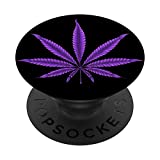 Marihuana Hoja Púrpura CBD Planta Medicinal Cannabis PopSockets PopGrip: Agarre intercambiable para Teléfonos y Tabletas