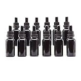 Yizhao Negro Frasco Cuentagotas Cristal 30ml, Bote Cuentagotas con [Goteros Cuentagotas Cristal], para Aceite Esencial, Aromaterapia, Fragancia, Aceites Perfume, Masaje,Laboratorio, Boticario - 12Pcs