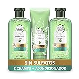 Herbal Essences x2 Champu Sin Sulfatos Ni Siliconas y Acondicionador Pelo - Ingredientes Naturales - 2x380 ml + 275 ml