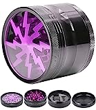 Grinder 2.5 Inch Molinillos de Especias 4 Piezas Grinder Metálico Mini Molinillo de Especias Portátil Lightning Molinillo Trituradora para con Rascador Polen para Especias