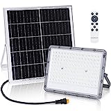 Aigostar - Foco proyector LED solar con mando a distancia,200W,6500K luz blanca.Resistente al agua IP65.Perfectos para exterior jardín,patios,caminos o garajes.